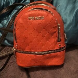 Steve Madden Orange Quilted Backpack